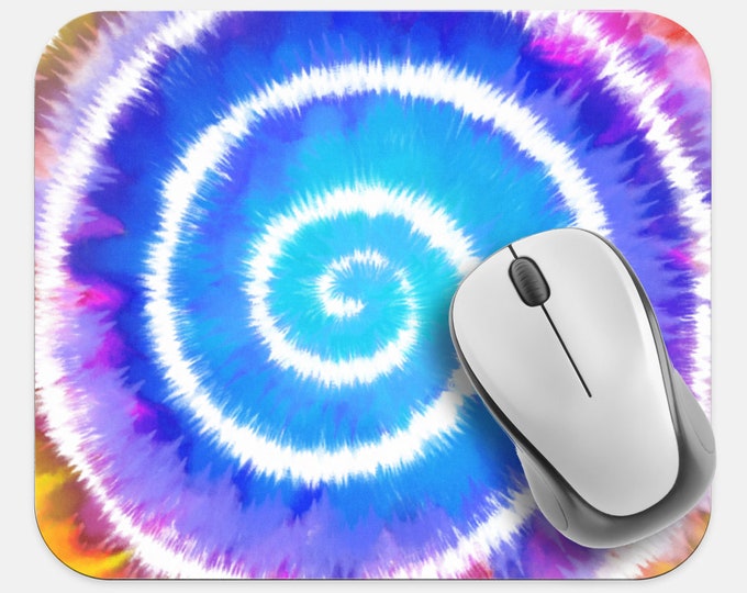 Tie Dye Mouse Pad, Hippie Mouse Pad, Computer Accessories, Tech Desk Supplies, Boho Bohemian Hippie Mouse Pad, Neoprene Non Slip Mouse Pad