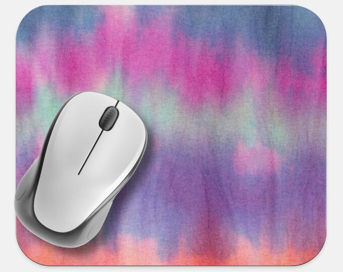 Tie Dye Mouse Pad, Hippie Mouse Pad, Computer Accessories, Tech Desk Supplies, Boho Bohemian Hippie Mouse Pad, Neoprene Non Slip Mouse Pad