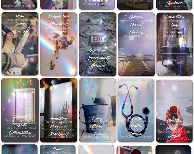 La Lumiere Du Soleil Oracle Deck, (73 Cards Tarot Size Oracle Deck), Handcrafted Custom Relationship Career Love Guidance Oracle Cards