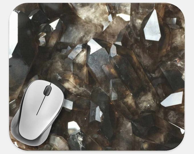 Gemstone Crystals Mouse Pad, Gems Mouse Pad, Computer Accessories, Tech Desk Supplies, Boho Bohemian Hippie Mouse Pad, Neoprene Mouse Pad