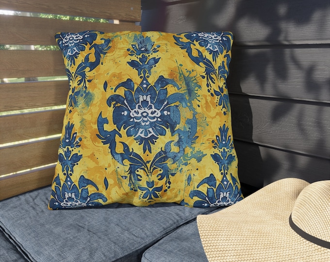 Boho Print Outdoor Decorative Pillow, CHOOSE Your SIZE, UV Resistant Outdoor Pillow, Colorful Pillow Decor, Water Resistant Pillow