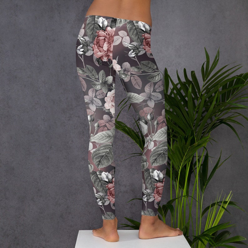 Workout Sports Wear Pants Exercise Yoga Pants Boho Flowers Floral Leggings Womens Leggings Bohemian Wildflower Leggings XS S M L XL Size