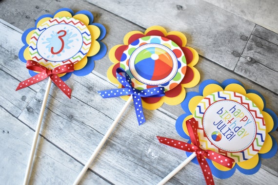 Pool Party - Summer Party, Pool Centerpieces, Table Decorations, Birthday Centerpieces, Pool Party Centerpieces Il_570xn