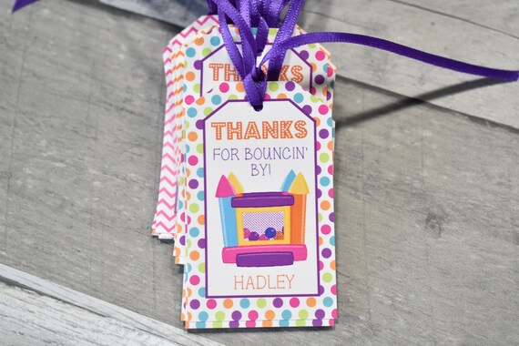 bounce house birthday party personalized favor tags thank you tags personalized favors tags