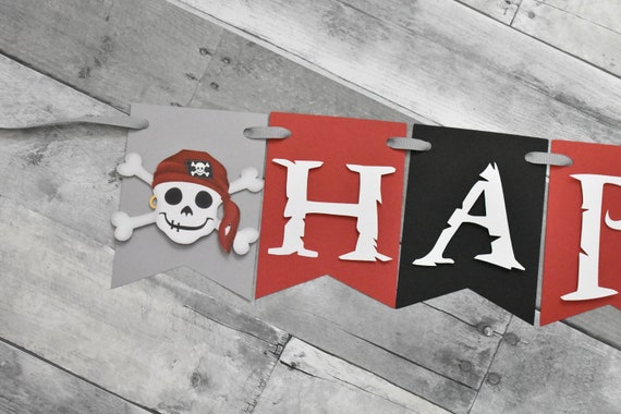 Pirate Birthday Banner, Pirate Banner, Pirate Birthday Party, Decoration, Pirate Birthday, Birthday Banner, Boy Birthday Banner Il_570xn