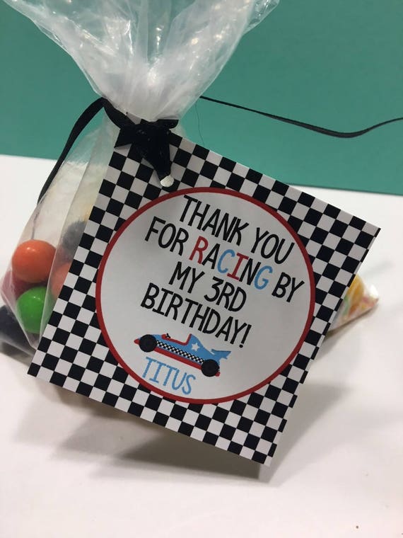 Race Car Favor Tags, Race Car Thank You Tags, Racecar Thank You Tags, Racecar Birthday Tags, Racecar Party Tags, Boy Favor tags Il_570xn