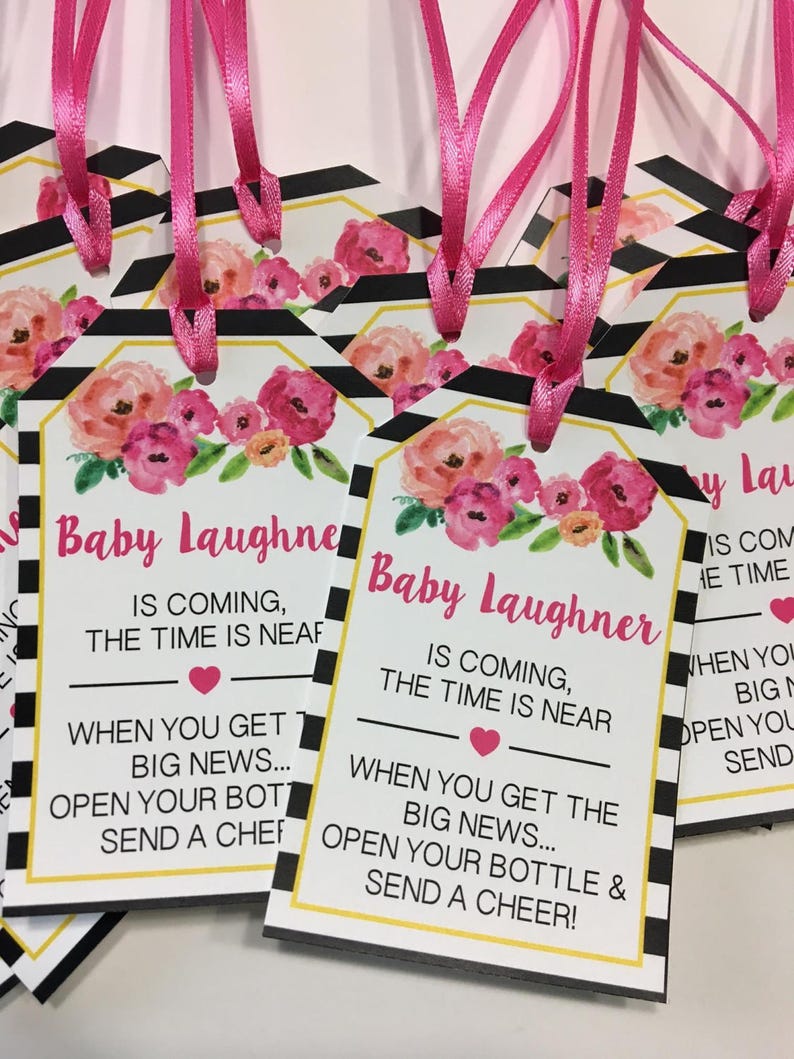 Baby Shower Favor Tags For Mini Wine Bottles Bottle Image 0