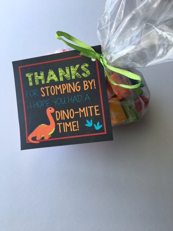 Dinosaur Printable Party Favor Tags, Printable Dinosaur Party Favors, Thank You, Boy Favor Tags, Dinosaur/ Summer, Dinosaur Il_570xn
