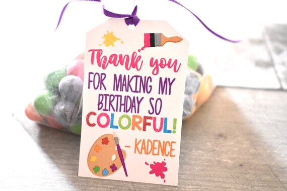 Art Party Favor Tags, Art Birthday Treat Tags, Art Party Thank You Tags, Painting Party Favor Tags, Birthday Favor tags, Girl Favor Tags Il_570xn