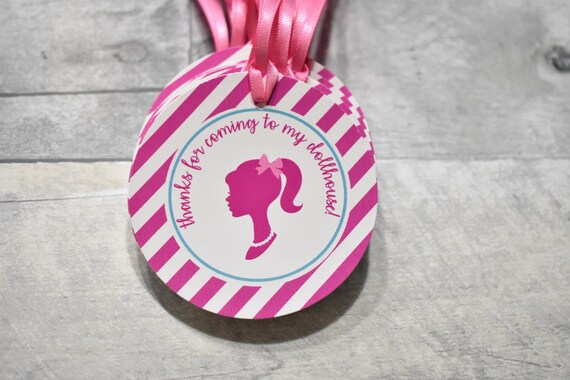 Barbie Favor Tags, Barbie Party Favors, Girl Favor Tags, Favor Tags, Barbie Silhouette Favor Tags Il_570xn