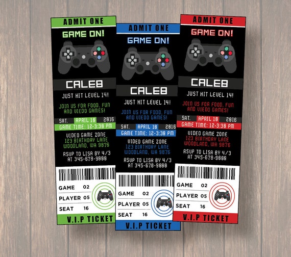 video game invitation video game birthday party game