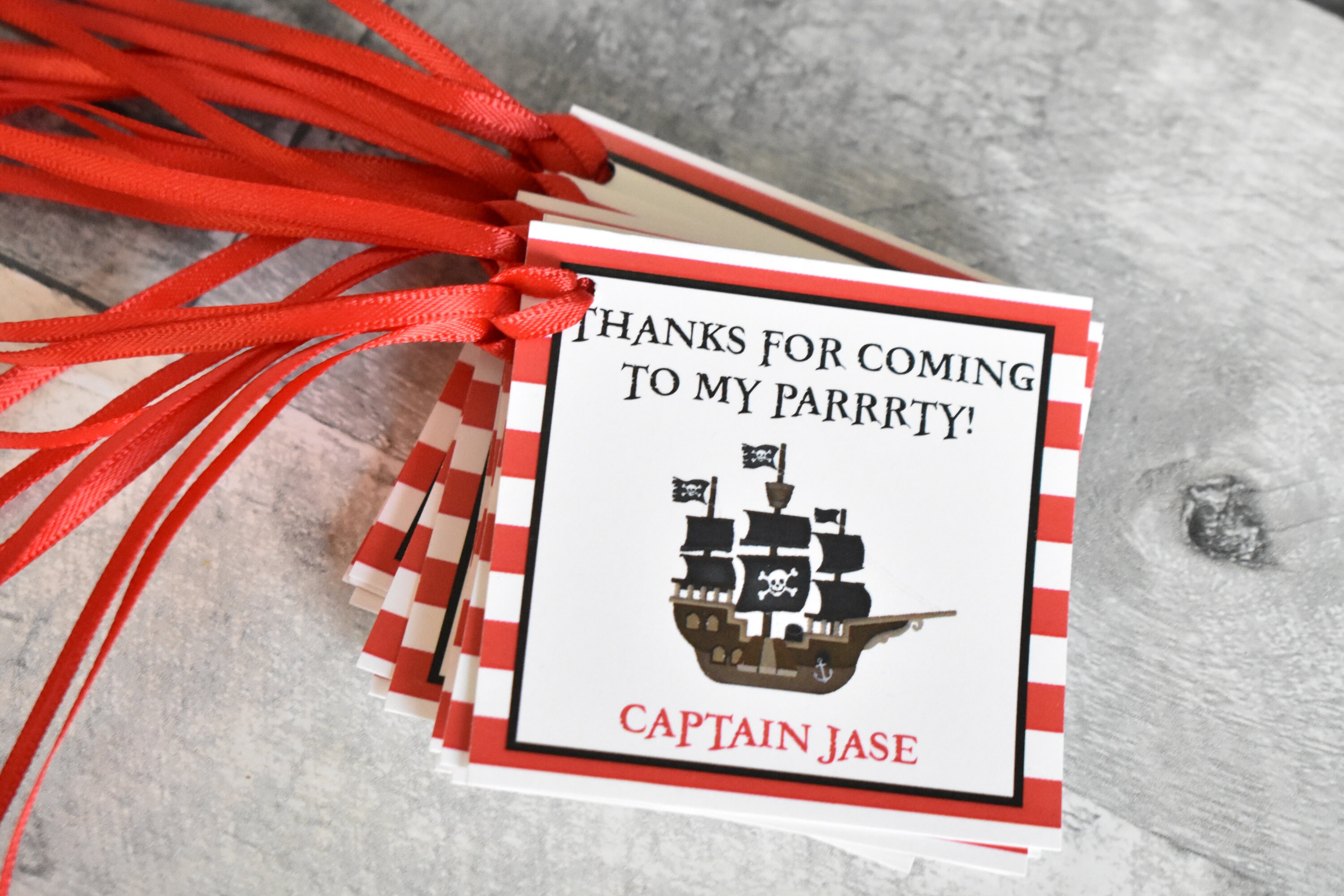 Pirate Thank You Tags Pirate Birthday Favors Pirate Party Etsy