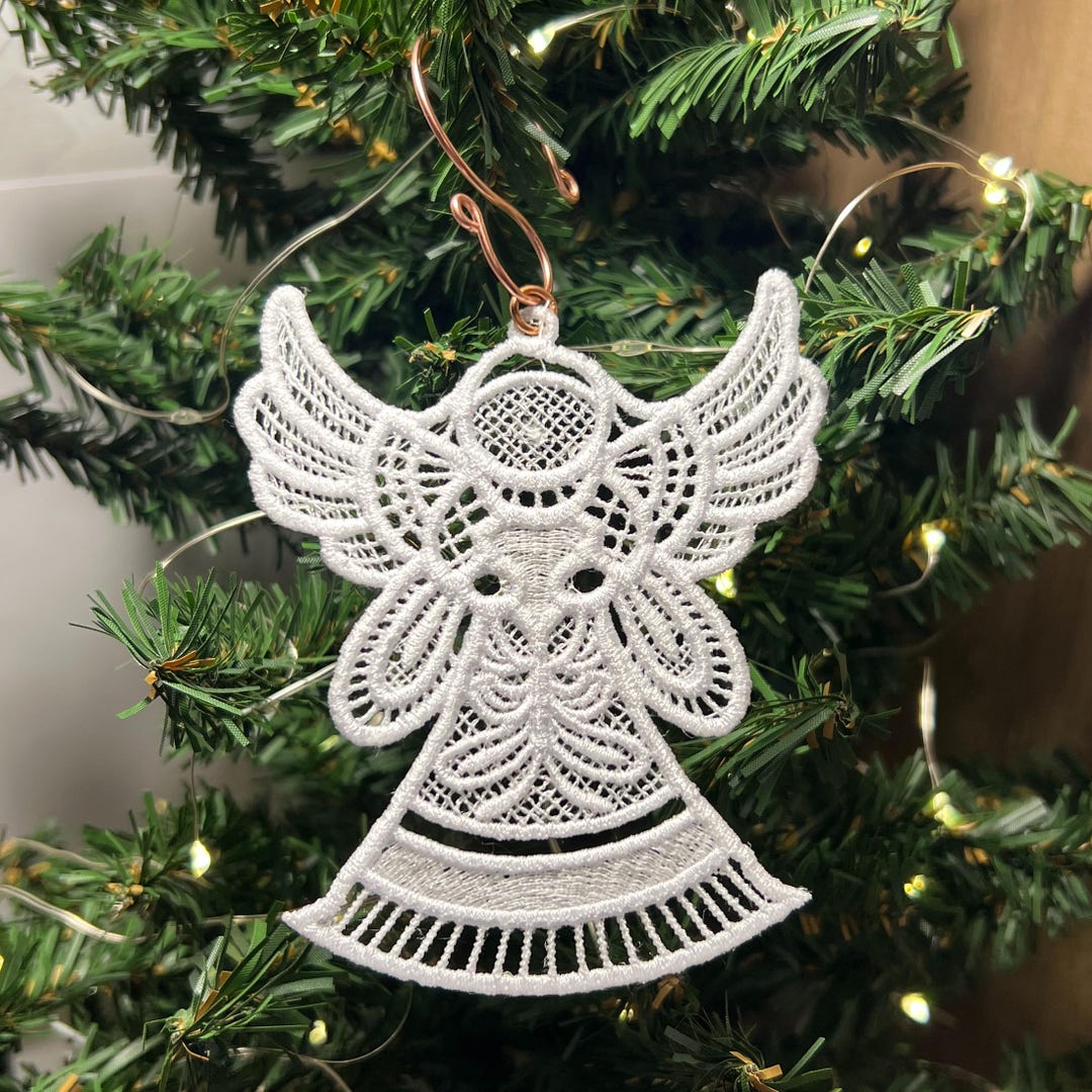 Angel * Christmas Freestanding Lace FSL Ornament * Handmade * Gift Tag ...