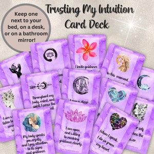 Confiando en mi baraja de cartas de intuición, afirmaciones diarias, cartas de intención