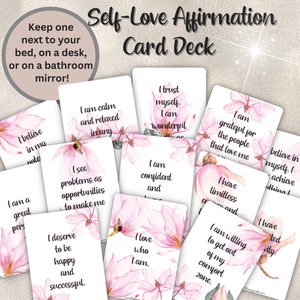 Baraja de cartas de afirmación de amor propio, Tarjetas de intención, Mujeres, Espiritualidad, Afirmaciones diarias