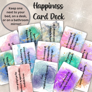 Happiness Affirmation Cards, Positivity, positive Mindset
