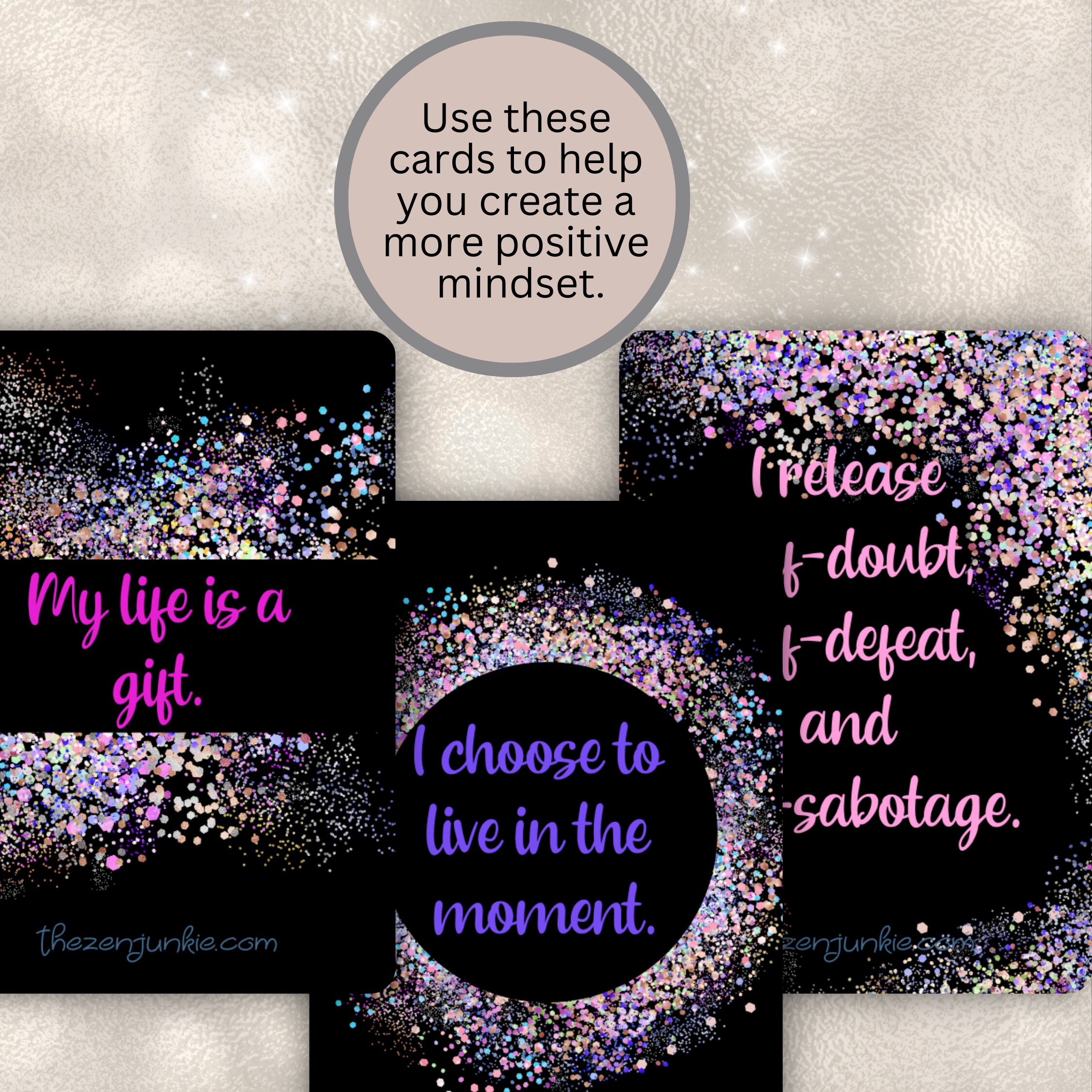 Mind, Body, Soul Affirmation Card Deck, 100 Cards, Intention Cards ...