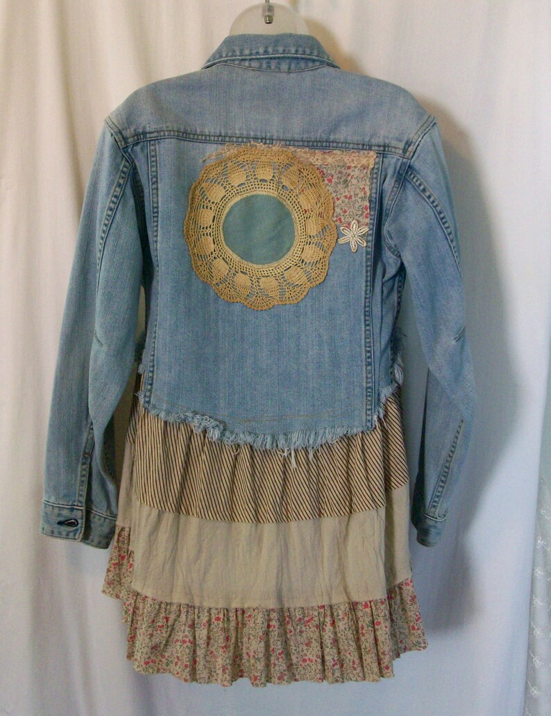 Embellished denim jacket jean jacket bohemian Etsy