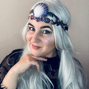 Silicone Purple & White Siren Mermaid Circlet Crown