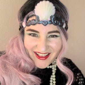 Silicone Dark Blue, Purple & White Siren Mermaid Circlet Crown