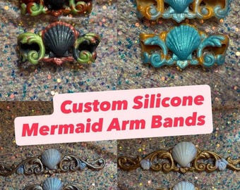 Custom Silicone Mermaid Arm Bands set of 2 waterproof