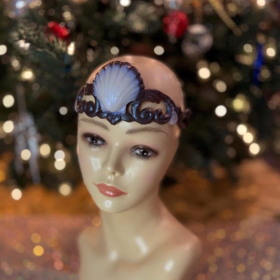 Silicone Blue & Brown Siren Mermaid Circlet Crown - Etsy display picture 1