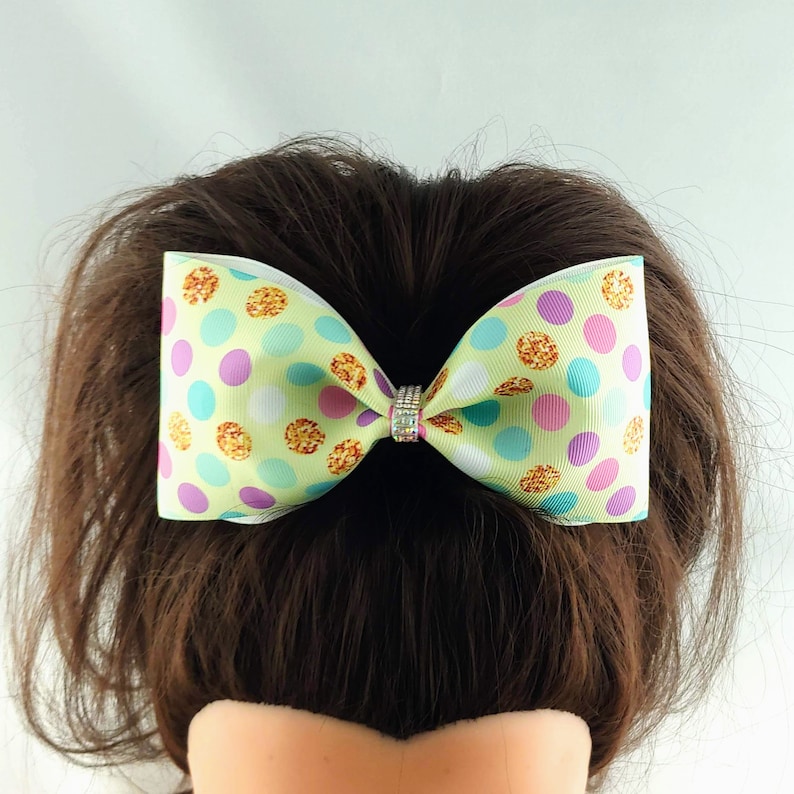 SALE Large Pastel Hearts Cheer Bow Cheer leading Dance Hair Bow