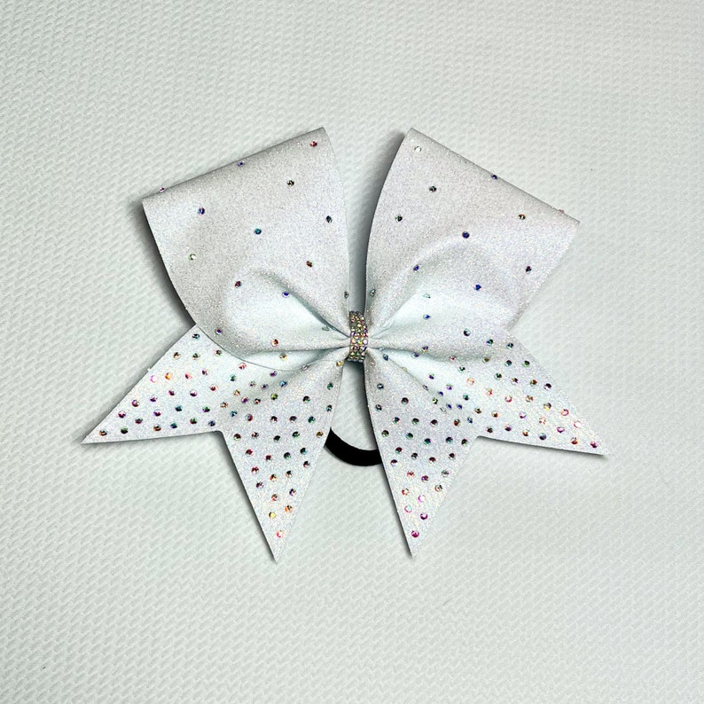 Rhinestone Cheer Bow - White Cheer Bows - Etsy