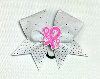 Pink Cheer Bows - Awareness Cheer Bow