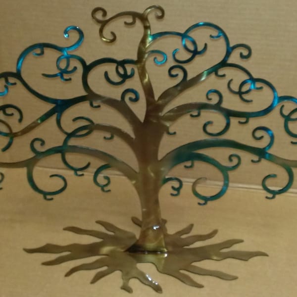 Metal Charm Display, Necklace Tree with Roots Tree of Life, Has 24 hooks
