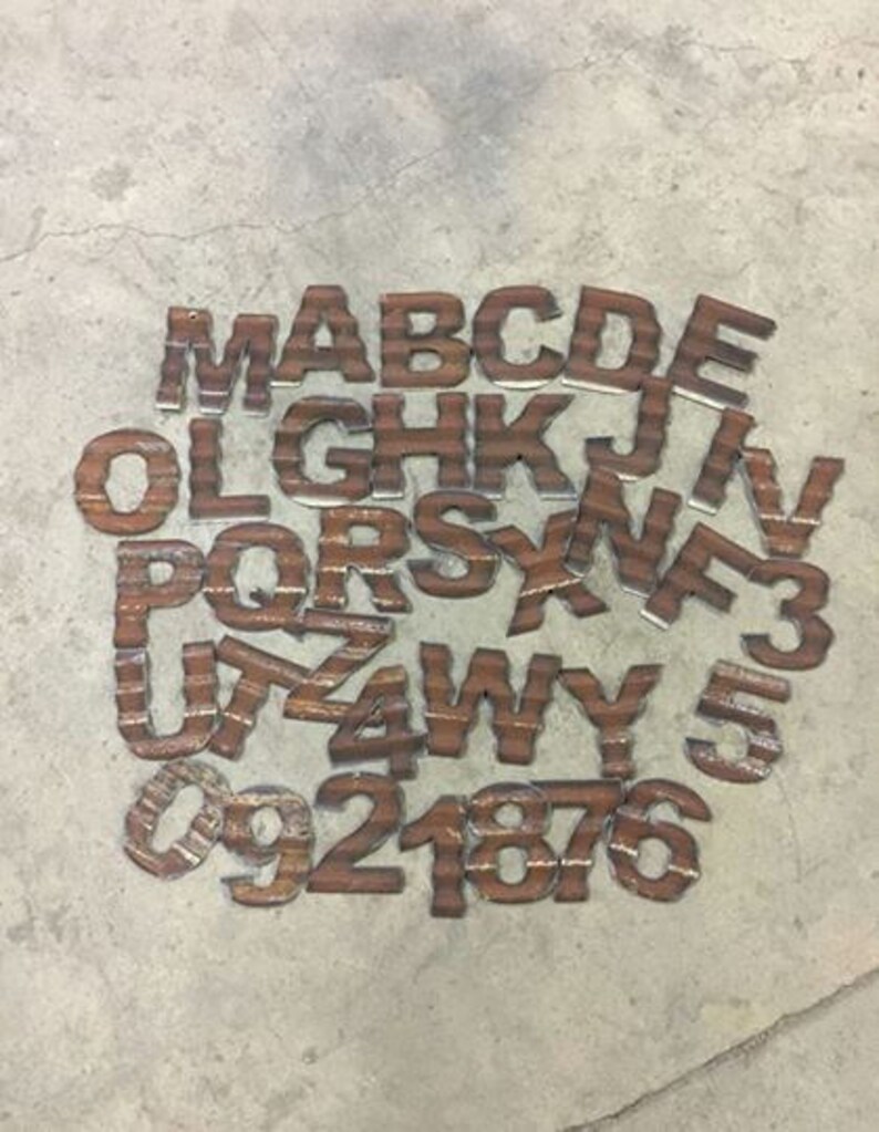 5 Corrugated Rusty Barn Tin Letters and Numbers Etsy