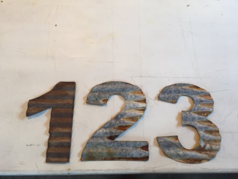 11 Inch Corrugated Barn Tin numbers image 1