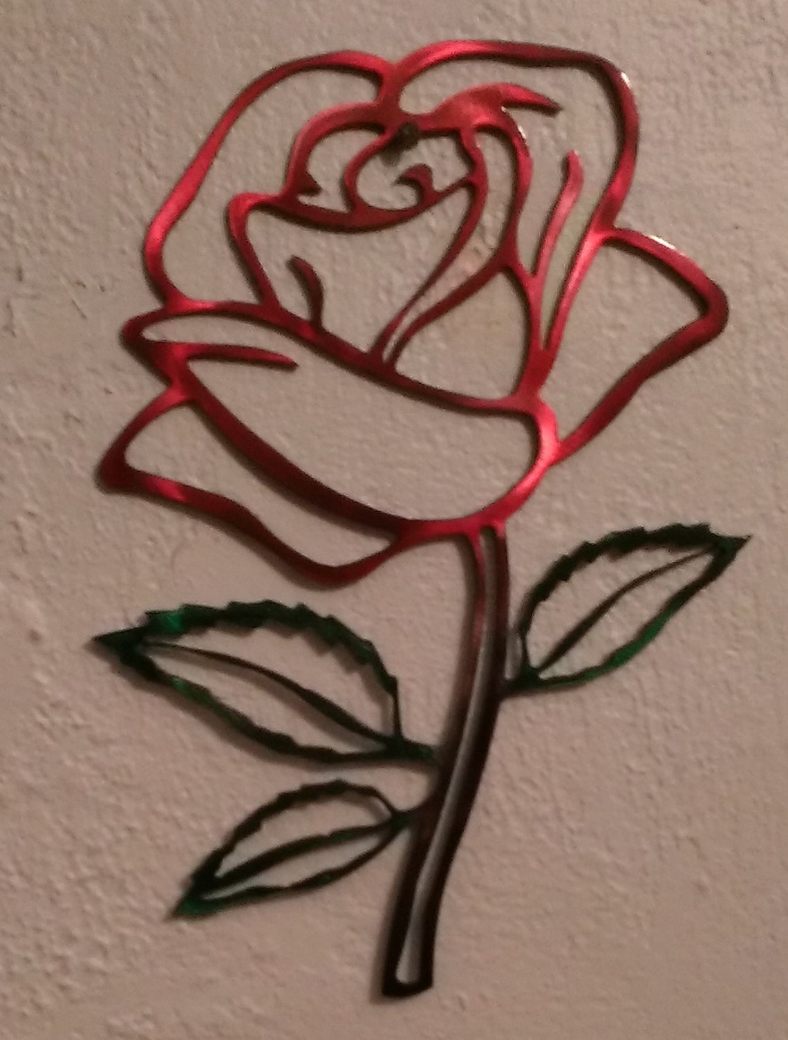 Red Metal Rose Wall Hanging Metal Art Wall Hanging Etsy