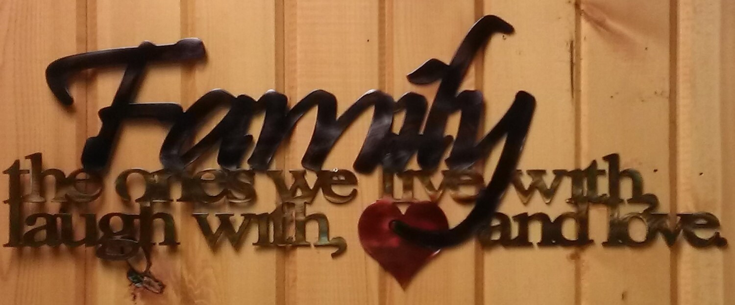 Family Sign Metal Art Wall Hanging Handmade Etsy