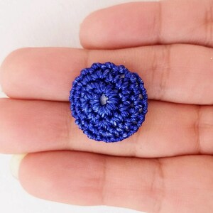 Hand Knit Blue Button, Handmade Buttons, 20mm buttons, Pack of 5, Craft buttons, Embroidery, Indian Buttons, Ethnic Buttons