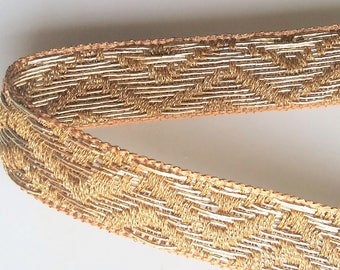 Rose Gold Ribbon Lace Trim, Approx. 20mm wide - 200317L223