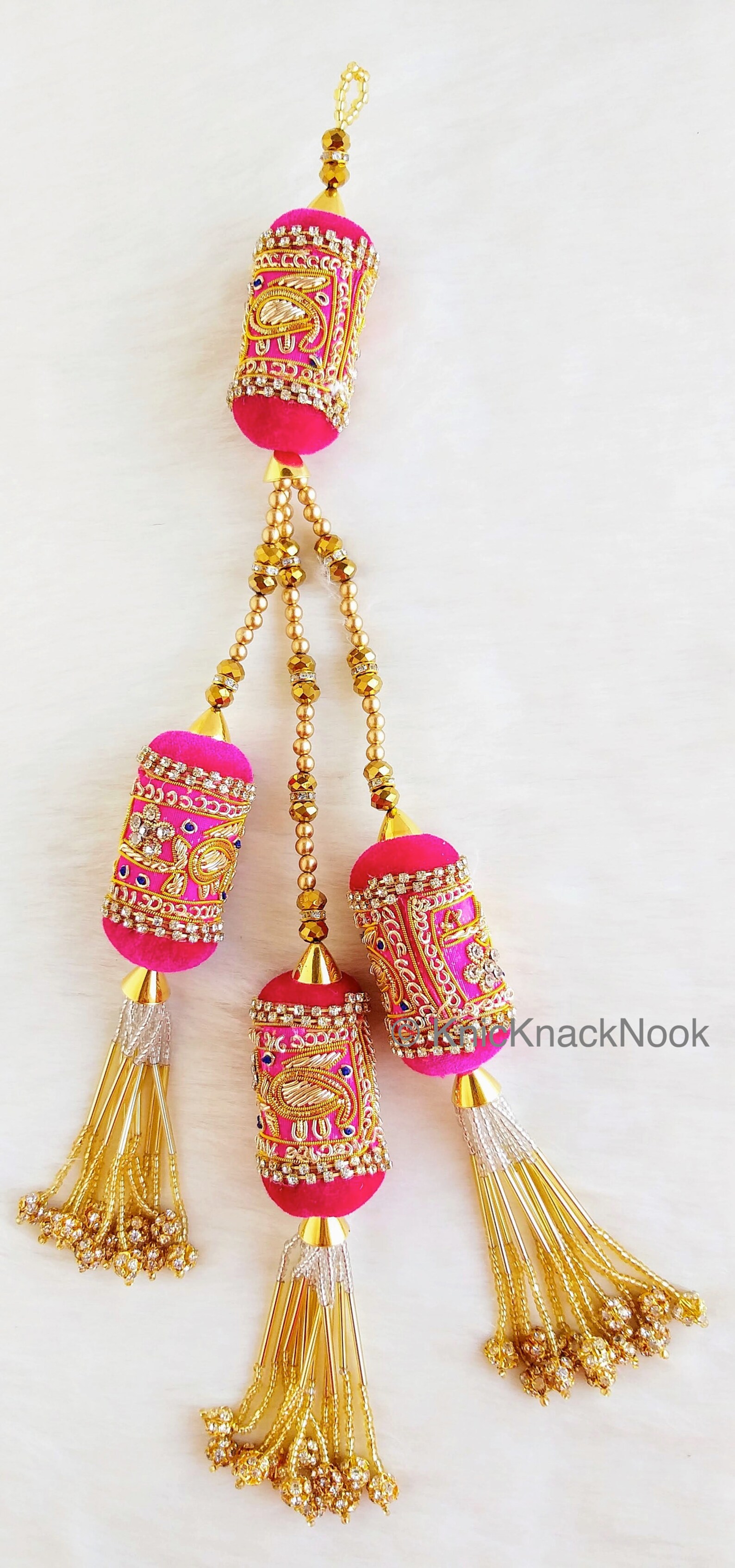 Velvet Fabric Bolster Tassels In Antique Gold Zardozi Etsy