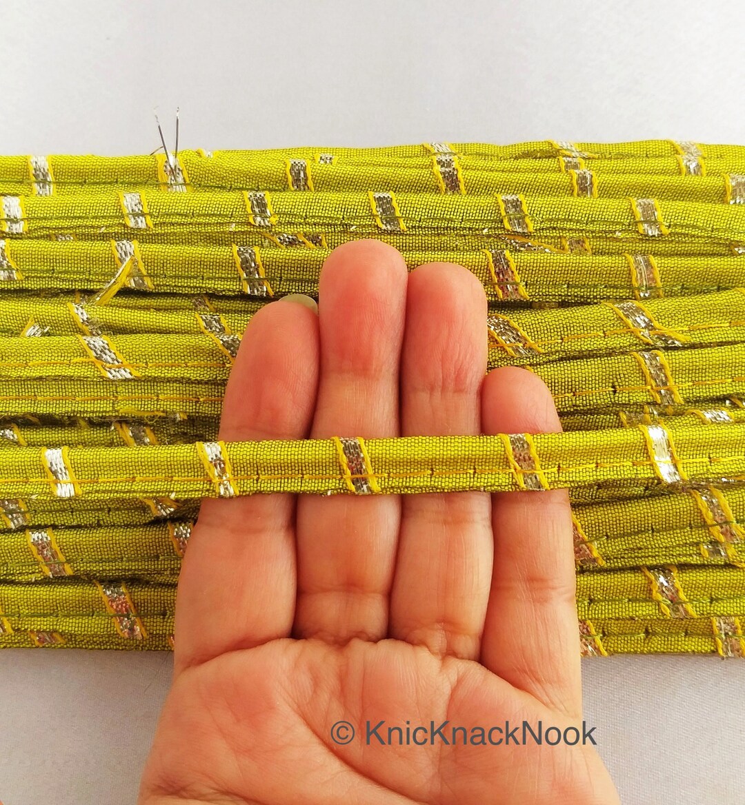 Olive Green and Gold Stripes Piping Cord Trim Approx. 8 Mm Etsy