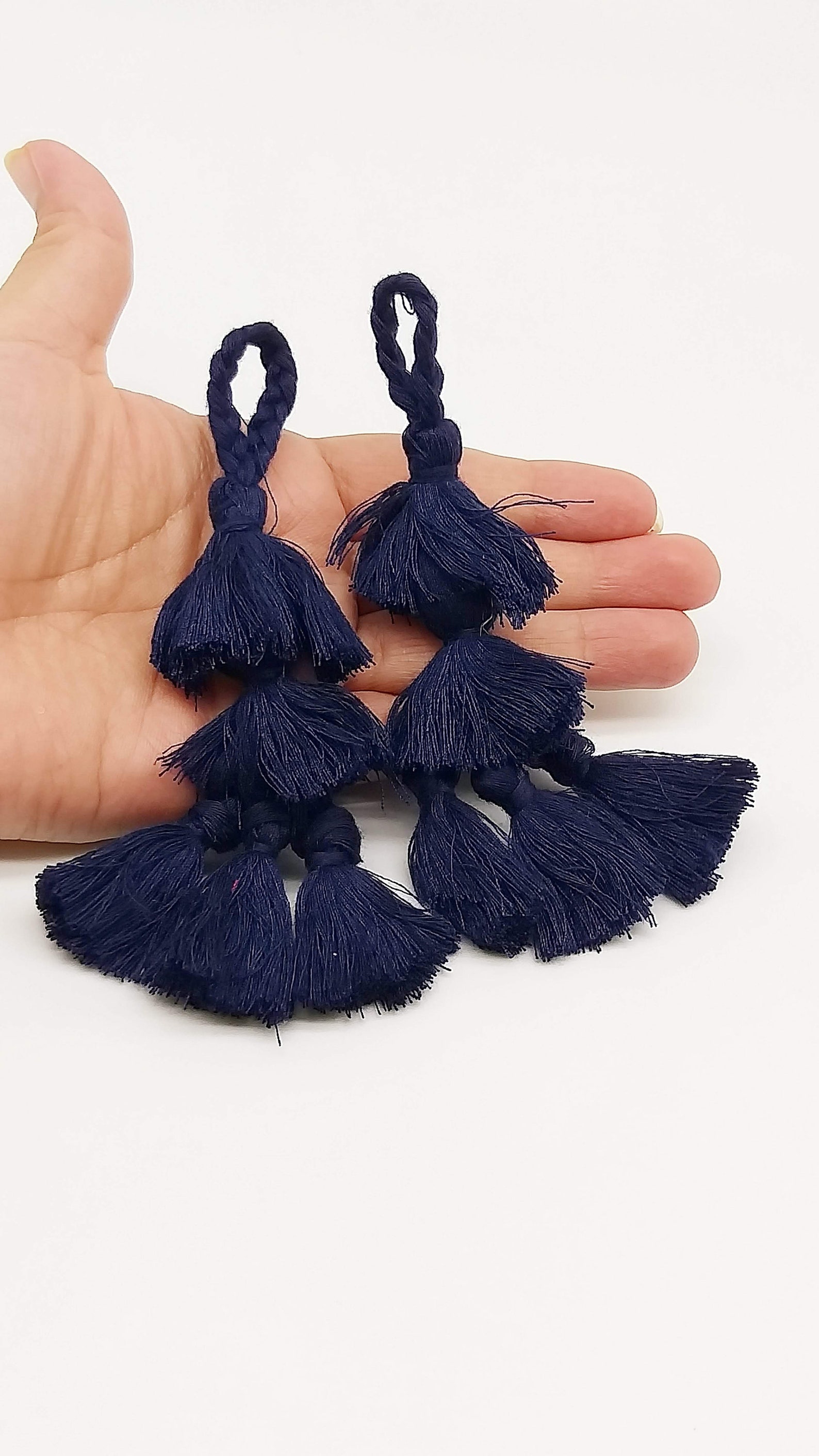 Navy Blue Tassels Cotton Tassels Bohemian Boho Chic Etsy