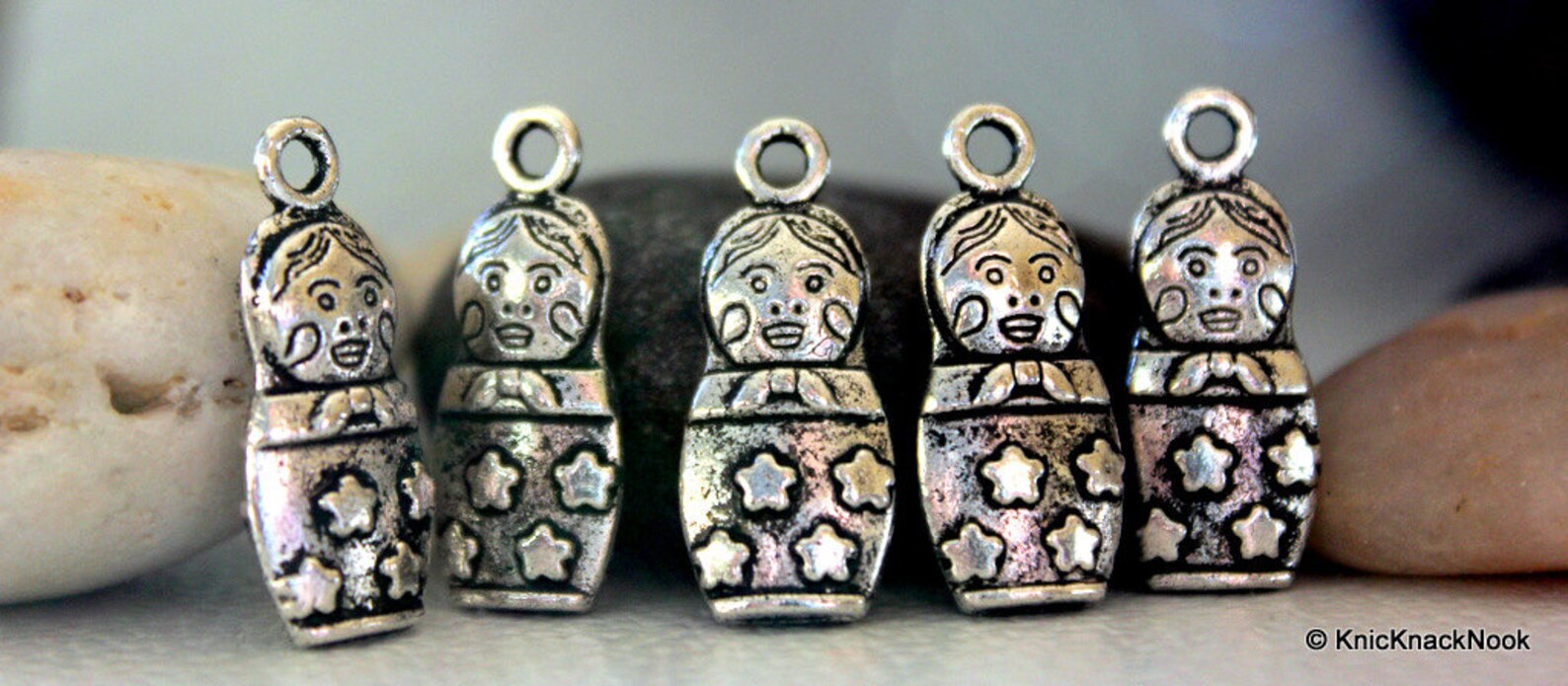20 Tibetan Silver Star Pendants Charms – Metal Alloy, Jewelry Making Supplies