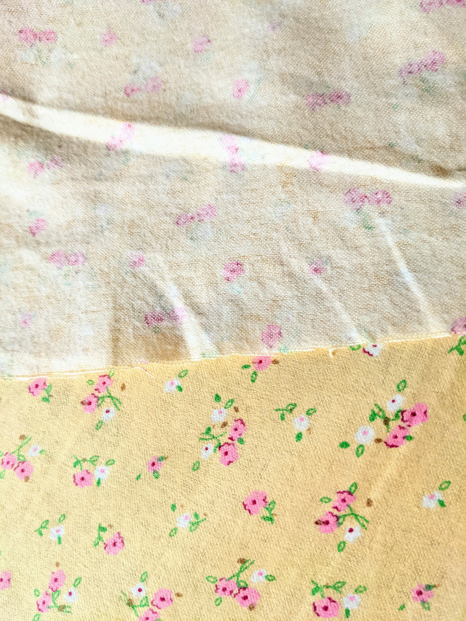 Yellow Small Flowers Winceyette Brushed Cotton Fabric Pink - Etsy