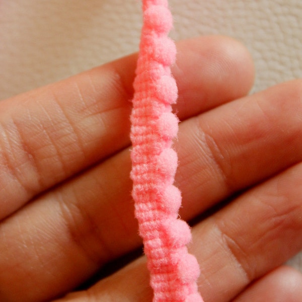 Neon Pink Wool One Yard Lace Trims 10mm Wide