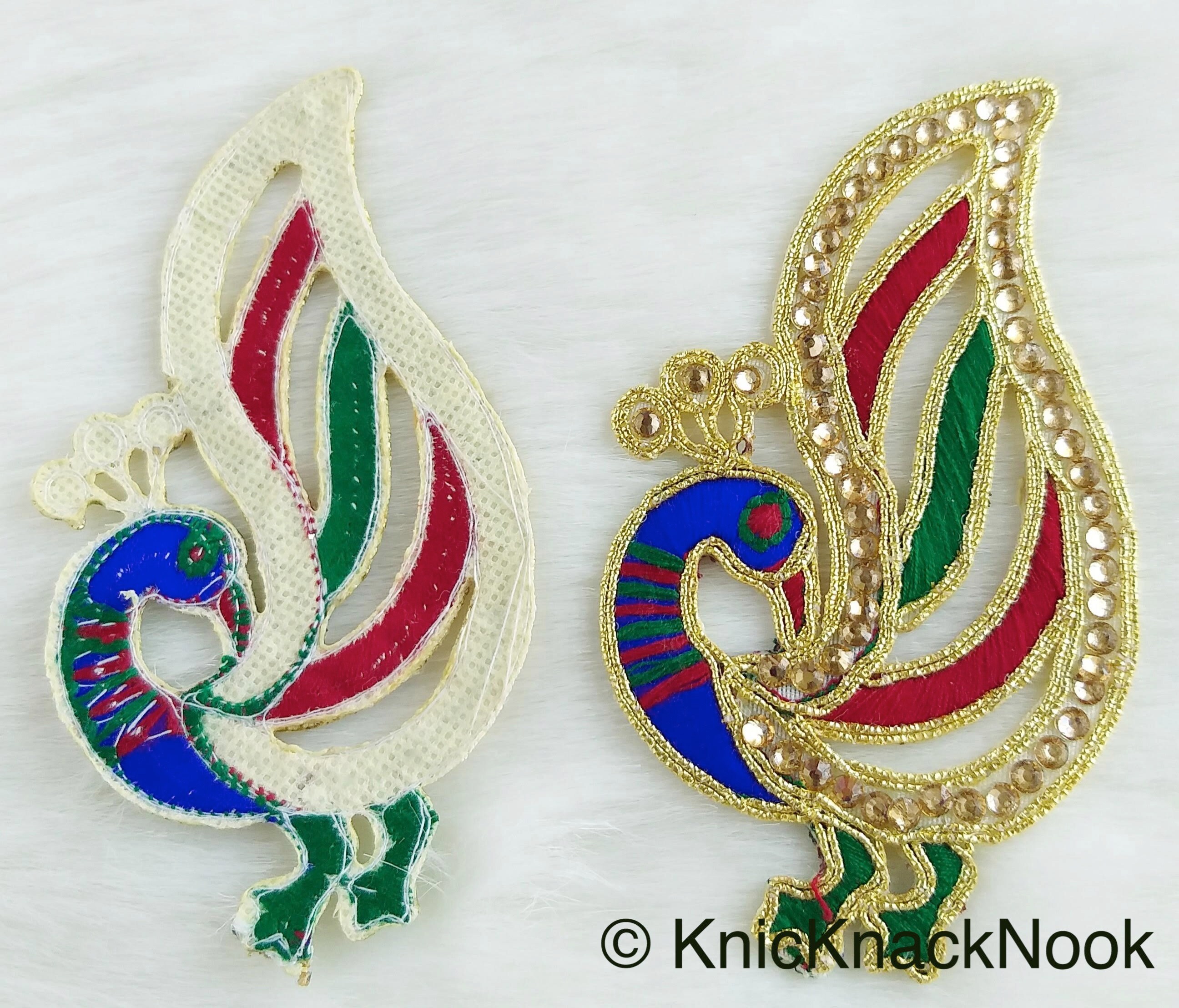 Cutwork Peacock Applique Embroidered Peacock Applique With Etsy UK