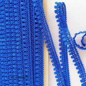 Royal Blue Thread Lace, Embroidery Lace Trims, Fringe Trim, 14mm Wide Trim (2yards)