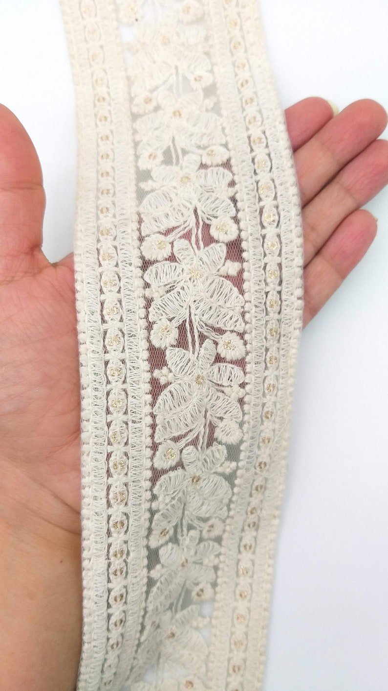2 yards hand-embroidered lace trim wedding dress accessories 80MM 2 yards hand-embroidered lace trim wedding dress accessories 80MM