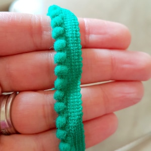 Donkergroen borduurwerk haak (wol) Een yard lace trims 10mm breed