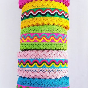 Embroidered Crochet Fabric Trim: Bohemian Lace Ribbon, 55mm Wide