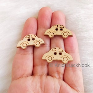 木製車ボタン、茶色の木製ボタン、天然木製ボタン、クラフトボタン、かわいいボタン