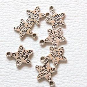 Just for you Silver Star Charms x 7