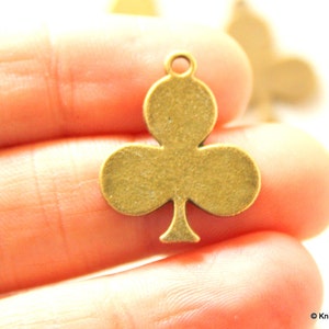5 x Karty do gry Kluby Brązowe zawieszki Charms